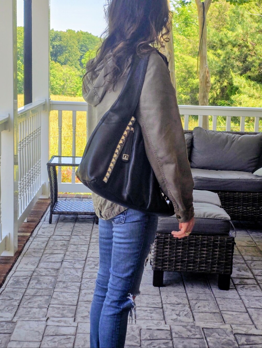 B. MASKOWKY Black Studded Leather Shoulder Bag - Picture 15 of 15